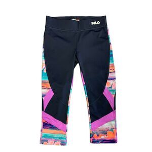 Fila Sport Running Capri Pants Women's Size XS Mid Rise Stretch Workout Pull On